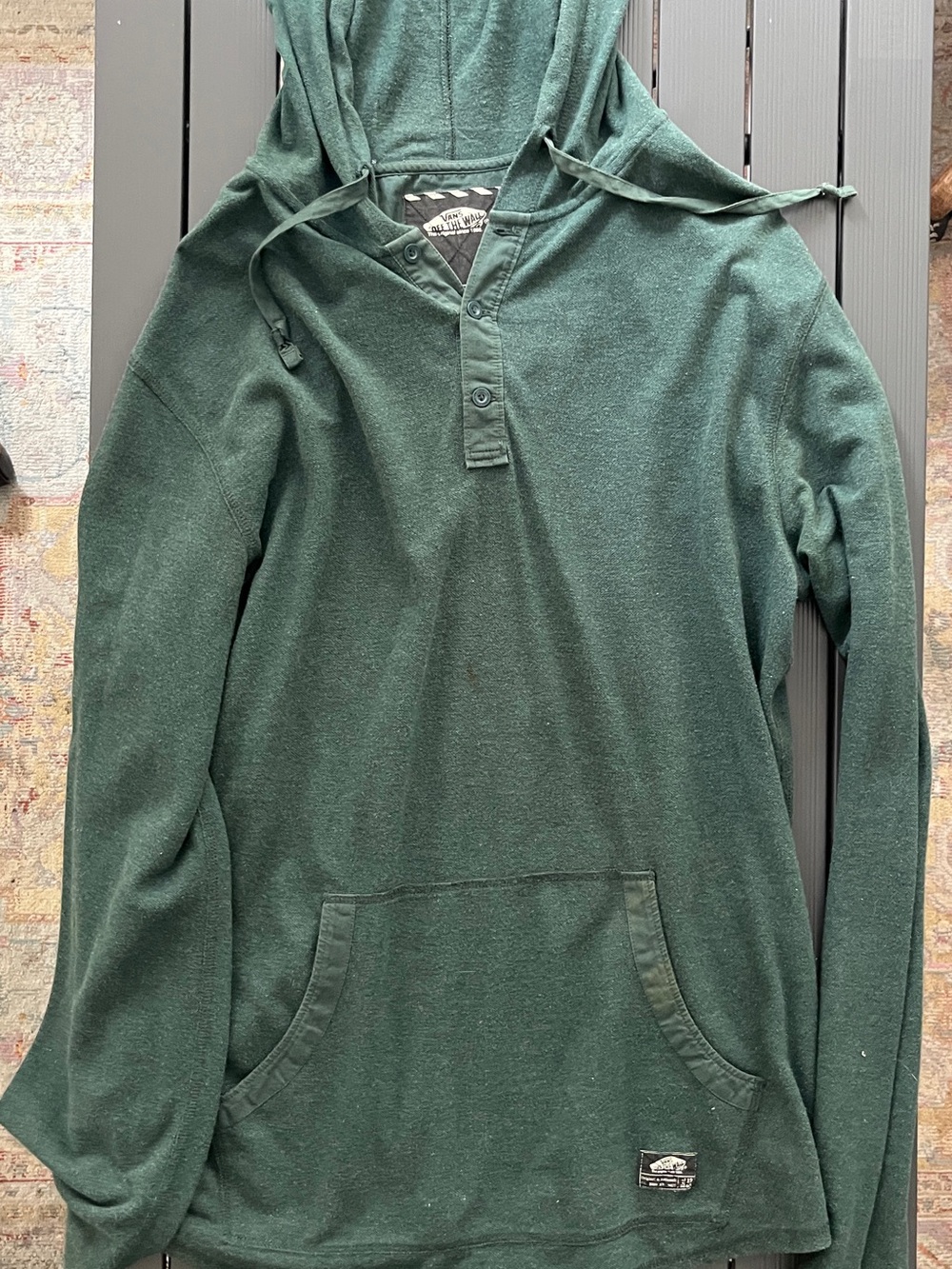 Vans Dark Green Hooded Henley Pullover